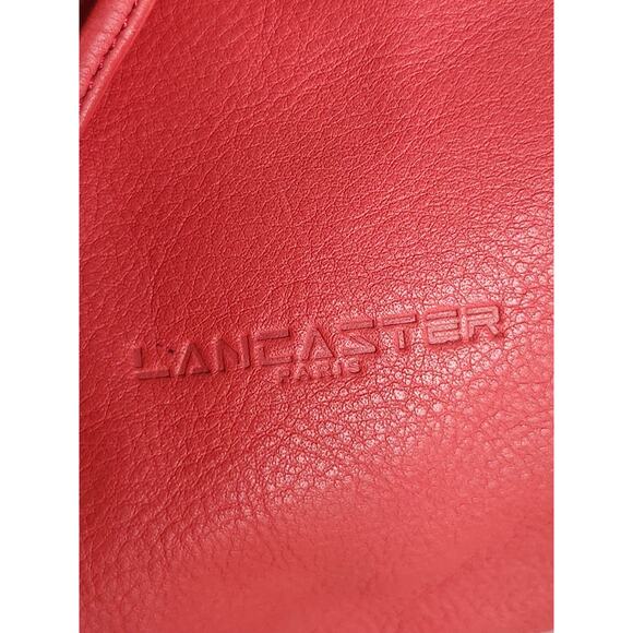 Vintage Y2K Lancaster Paris Red Bucket Drawstring Leather Crossbody bag - Picture 6 of 13